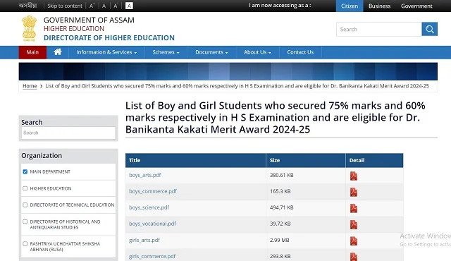 Assam Scooty Merit List