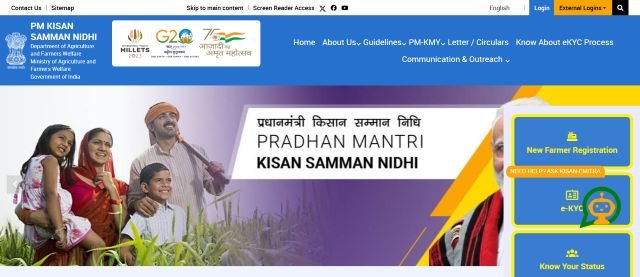 PM Kisan 20th Installment website