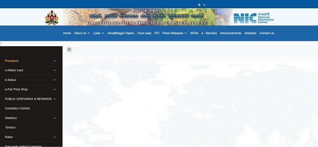 ahara.kar.nic.in Ration Card Official Website