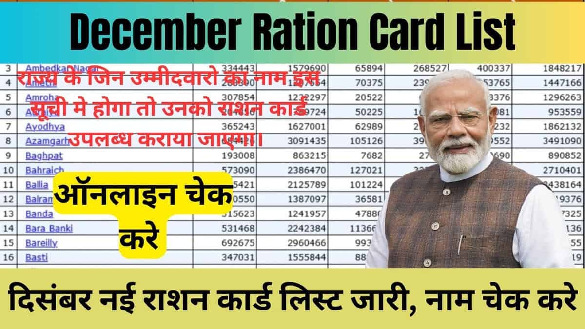 December Ration Card List